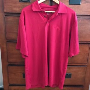 Pebble Beach Performance Dark Cherry Check Texture Golf Shirt Mens Size XL
